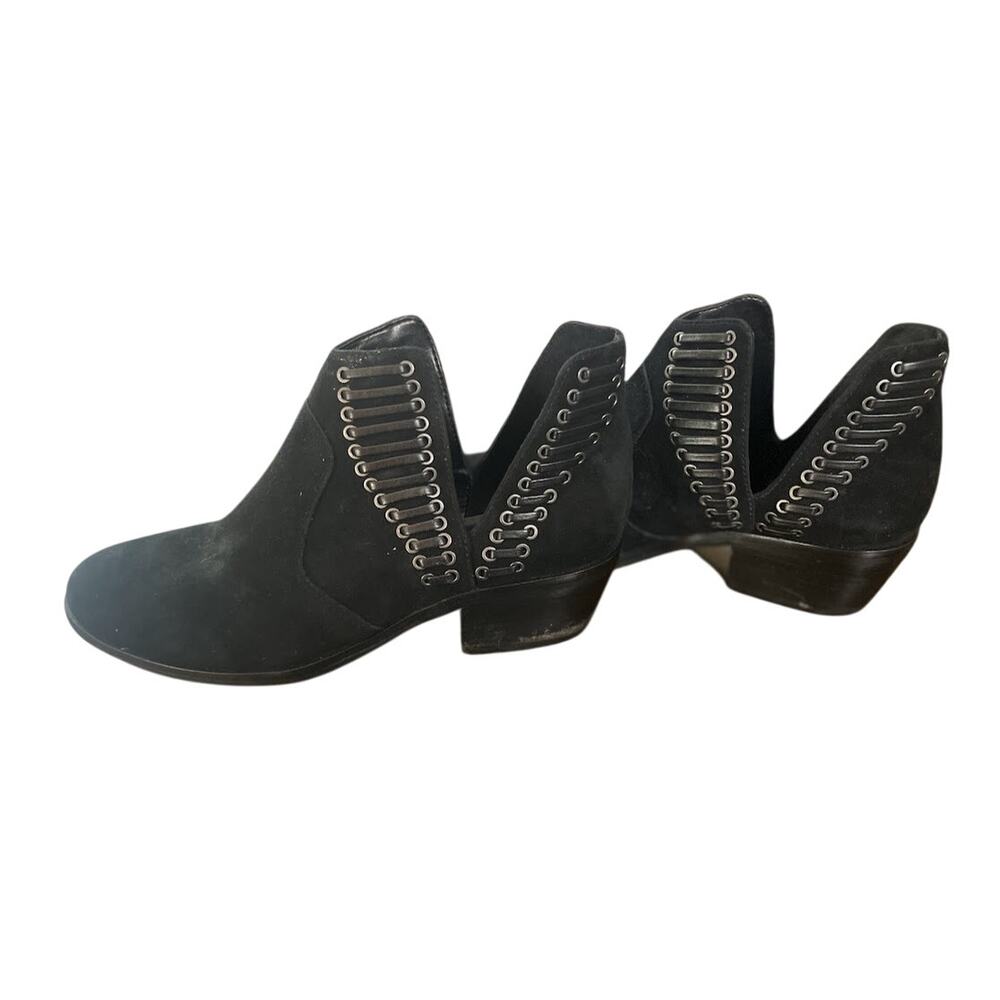 Vince Camuto Pevista Black Suede‎ Leather Booties Size 6.5W